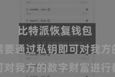 比特派恢复钱包  用户只需要通过私钥即可对我方的数字财富进行截止