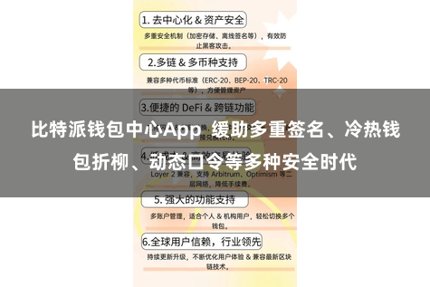 比特派钱包中心App  缓助多重签名、冷热钱包折柳、动态口令等多种安全时代